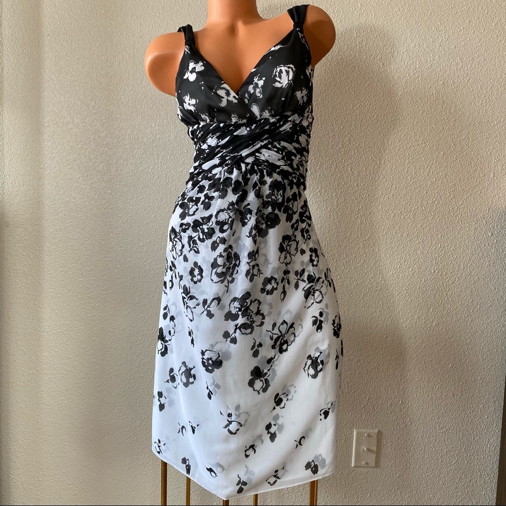 Black and white floral dress